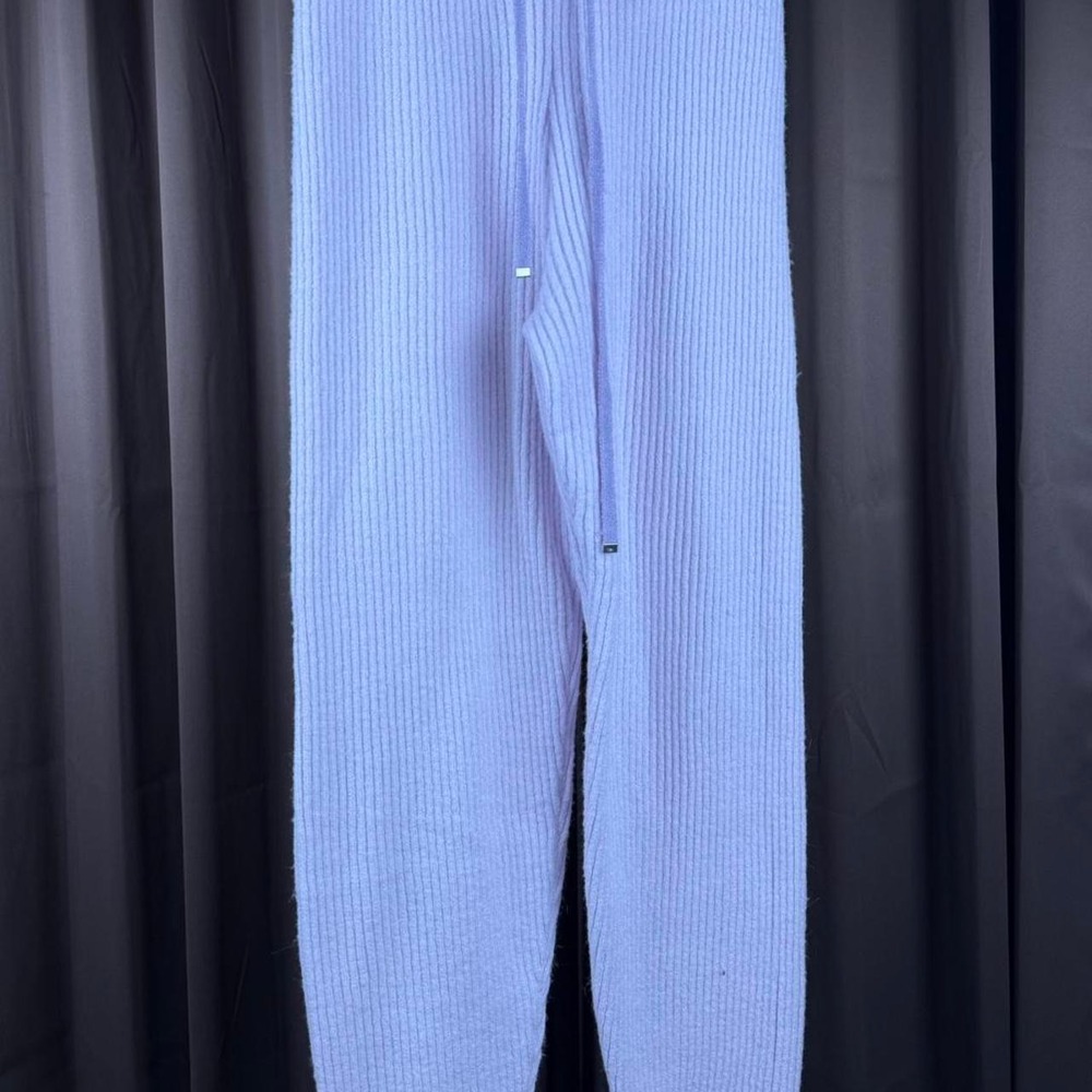 Missguided Tall Knitted Sweatpants Purple Blue Ribbed Lounge Pants US 2/4